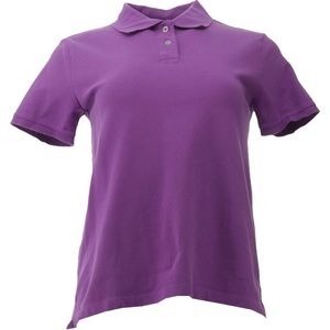 XL PETITE Women’s Lands’ End Short Sleeve Mesh Polo Shirt - Purple (C3)